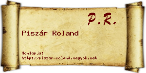 Piszár Roland névjegykártya