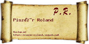 Piszár Roland névjegykártya